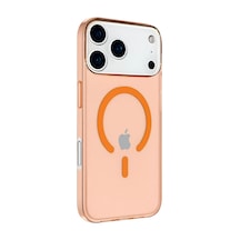 Newface Apple iPhone Uyumlu 17 Pro Max Kılıf Pc Real Magsafe Kapak - Turuncu Diğer