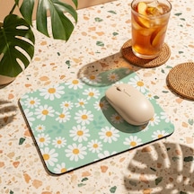 Tabloe Papatya Desenli Kaydırmaz Mouse Pad - 23x19 Cm - Kaydırmaz Tabanlı Kaliteli Mousepad Çok Renkli