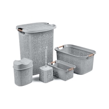 Tuffex Woow Serisi 5 Parça Banyo Seti - Kirli Sepeti ve Çamaşır Sepeti Setleri