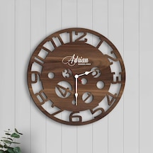 Bk Gift Kişiye Özel İsimli Dekoratif 45cm Ahşap Duvar Saati-4 , Ev Hediyesi , Arkadaşa Hediye , Sevgiliye Hediye Bitmeyen137052 Bk Gift Çok Renkli
