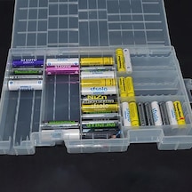 Jms Yerleştirilen 100 Adet Aaa Aa Pil Tutucu İçin Süper Hacimli Plastik Pil Saklama Kutusu Şeffaf