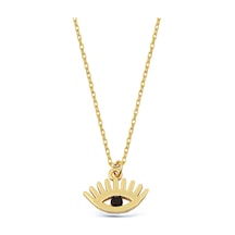 Kuyumcudukkani "siyah Taşlı Göz"figürlü Kolye-37109-g-blk Gold