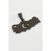 Flzdgnkr Ay Yıldız Çelik Kolye Ucu 3,5 CM-siyah Çok renkli