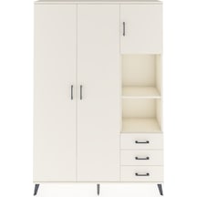 Arges Dolap 5 Raflı 3 Çekmeceli Tek Askılı 132x30x195 Aytaşı-aytaşı/aytaşı Aytası/aytası