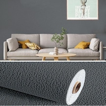 50x280cm 1,4m2 Koyugri Antasit Kendinden Yapışkanlı Duvar Kağıdı Dokulu Esnek Silinebilir
