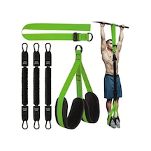 Honeybeeshop 5 Paket Abahub Yeşil Ayarlanabilir Pull Up Direnç Bantları Evrensel Uyumlu Dayanıklı Polyester Kumaş Üst Vücut Fitness Kayışları Yeşil