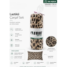 Evnur Home Leoparlı Lastikli Çarşaf Seti Tek Kişilik Çok Renkli