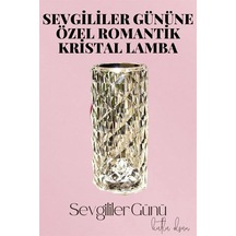 Sevgililer Gününe Özel Romantik Kristal Gece Lambası Sevgiliye Hediye Antrasit Melanj