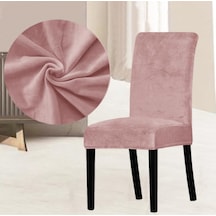 Kadife Likralı Sandalye Kılıfı 6'lı Set K.pudra Kadife Likralı Sandalye Kılıfı 6'lı Set K.pudra