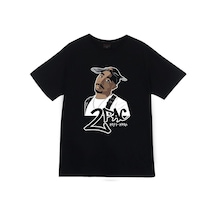Stoned&Fame Unisex Siyah Tupac Shakur Baskılı T-shirt SIYAH