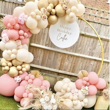 Krom Gold Makaron Pembe Ve Deniz Kumu Balon Zinciri 100 Adet Mix