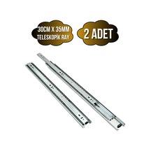 Teleskobik 35mm Çekmece Ray Bilyeli Mobilya Dolap Rayı 30cm 35mm 2 Takım Krom Çok Renkli