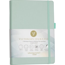 Vj Smyth Sert Kapak Planlayıcı Defter 14x20 Cm 100 Gr. Krem 96 Yp. Çizgili Yeşil