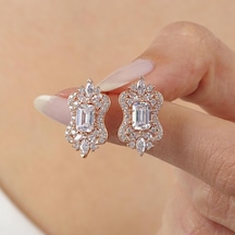 Işıltı Klasiği Rose Renk Vintage Gümüş Küpe Işıltı Klasiği Rose Renk Vintage Gümüş Küpe