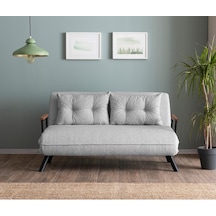 Sando İkili Katlanır Yataklı Koltuk Teddy Gri Gri