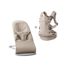 BabyBjörn 2’li Set Bliss Ana Kucağı & Kanguru Harmony Woven Melange Light Beige