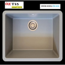 Öztaş ÖZ-43g Granit Mutfak Eviye Gri Tek Gözlü 43 x 55 CM
