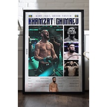 Khamzat Chimaev Ufc Siyah Ahşap Çerçeveli Poster, Dekoratif Dövüş Duvar Tablosu
