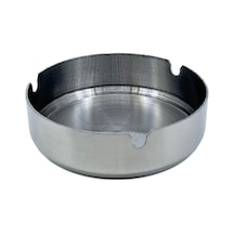Paslanmaz Çelik Yuvarlak Metal Küllük - Lüks Fırçalanmış Tasarım 10 Cm