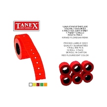 Tanex Fiyat Etiketi Çizgili 12X21 Fosforlu Kırmızı 1 Adet