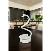 Lara Beyaz Renk Gün Işığı Led Işıklı Modern Tasarım Masa Lambası Beyaz