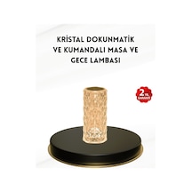 Kristal Tasarımlı Rgb Led Gece Lambası Kumandalı, Renk Değiştiren Dekoratif Işık Beyaz