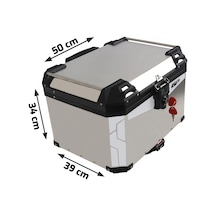Gp Kompozit Universal 45 Lt Alüminyum Motosiklet Çantası Gri