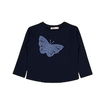 Civil Girls Kelebek Baskılı 2-5 Yaş Sweatshirt - Lacivert
