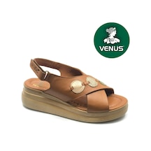 Venüs Hazzel Hakiki Deri Comfort Ortopedik Kadın Sandalet Taba