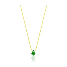Kadın Kolyesi Yaldızlı Gümüş Yeşil Kristal Taşlı Kolye Uc-496