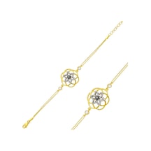 Gümüş Gold Sarı Yaşam Çiçeği Bileklik Gümüş Gümüş