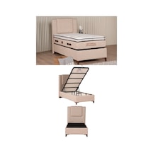 Kilim Mobilya Ortopedia Set ( Sandıklı Baza + Başlık + Yatak ) 140X190 Krem