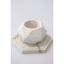 Yapay Çiçek Deposu Handmade Beton Saksı 2li Set 6.5 Cm Model-13 Taş Rengi