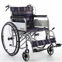 Medkimsan Frenli Tekerlekli Sandalye | Hasta Engelli Arabası | Katlanabilir, Frenli, Emniyet Kemerli