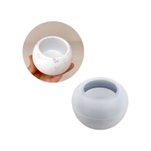Epoksi Yuvarlak Beton Saksı Ve Mumluk Silikon Kalıbı Orta Boy 8.6x5.5 Cm
