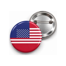 Amerika Birleşik Devletleri Bayrağı - 58mm Rozet Çok Renkli