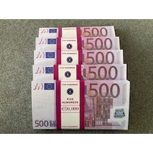 Aykar Yeni 5 Deste 500 Euro Geçersiz Eğlence Oyun Şaka Düğünde Para