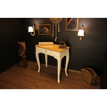 Wooding 80 Cm Masif Naturel Krem Oymalı Dresuar Krem