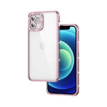 Apple Uyumlu iPhone 12 Kamera Korumalı Taşlı Zore Mina Kapak