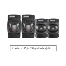 Motosiklet Dizlik Dirsek Pedleri Dört Parçalı Kılıf Beyaz - Siyah