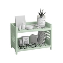 Açık Yeşil Plastik Çok Amaçlı 2 Katlı Organizer Raf, 25x18 Cm 0