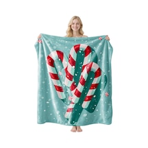 Noel Fral Küçük Battaniye Festival Atmosferi Pratik Kullanım-mt-flr-187 150 200 Yeşil