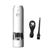 Yifomall Usb Şarjlı 6 Kademeli Baharat Değirmeni - Seramik Bıçaklı, Tuz, Biber, Karabiber İçin Pratik Öğütücü, Beyaz Beyaz