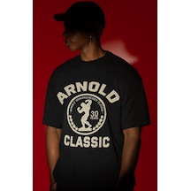 Tasarım Arnold Classic Bodybuilding Fitness Sporcu Baskılı Unisex Siyah