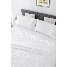 Elyaf Sepeti Tek Kişilik Beyaz Kapitone Desenli 1200 Gr Yazlık Pike Beyaz Otel Pikesi 160 X 230 Cm