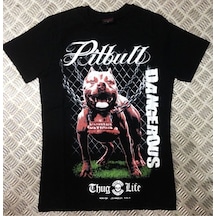 Stoned&Fame Thug Lıfe Baskılı T-shirt SIYAH