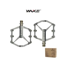 Wake Alüminyum Gri Rulmanlı Cr-mo Mil Geniş Bisiklet Pedalı