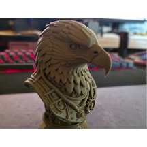 Ahşap Renk L Kartal Figürü Masa Süsü Pla Baskı 15cm