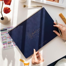 Paperora Süresiz Haftalık Spiralli Masaüstü Planlayıcı 24x34 Cm - Desk Planner Lacivert Genel
