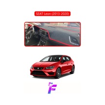 Seat Leon 2013-2020 Uyumlu Torpido Örtüsü Yansıma Önleyici Tam Koruma Hızlı Montaj K27 Kırmızı